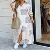 Spring Autumn Casual Shirt Long Dress Elegant Long Sleeve Button Loose Holiday Party Dresses For Women Robe Femme