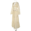Elegant Sexy Two Piece Set Women V Neck Long Sleeve T-shirt Maxi Skirt Matching Set Female Loose Pleated Club Dress Set