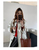 Oversize Casual England-style Turn-down Collar Design Coats for Women Autumn Mid-length Trench Coats