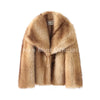 Winter Exclusive Striped Faux Fur Jacket Women Overcoat Brand Blogger Fluffy Fox Fur Collar Coat Outerwear