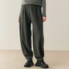 Women Cashmere Pants Autumn Winter Casual Loose Long Bloomers 100% Cashmere Knit Pants Chic Drawstring Pocket Cashmere Trousers