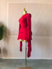 Women Drop Shoulder Flare Sleeve Ruffles Side Bodycon Midi Mini Dress Birthday Holiday Dresses Vestidos