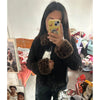 Ladies Coat Jacket Spring Autumn Short Jackets Korean Leopard Print Fur Collar Besign With Single Breasted Buckle Coats