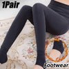 Autumn Winter Fleece Lined Pearl Velvet Over-the-Knee Leggings for Women Thickened Warm Tights for Cold Weather