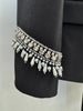 High Street Designer Suit Women Beaded Diamonds Stand Collar Jacket Pants Suit 2pcs Set