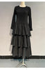 Spring Ruffled Lantern Sleeve Pleated Dress Atmospheric Design Sense Pleated Long Dresses Women's Clothing