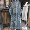 Vintage Chic Printting Straight Pleated Women's Dress Hand-Cranked Floral Long Dresses Spring Clothing 2DB6498