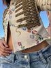 Vintage Napoleon Cropped Jacket Women Floral Embroidery Stand Collar Short Blazer Fringe Hem Long Sleeve Street Outerwear
