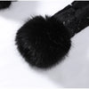 Street Faux Fur Lace Spliced Women's Jacket Black Slim Waist Lapel Long Sleeve Sexy Jackets Y2K Autumn Lady Coats