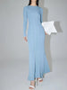 Sexy O Neck Ribbed Knitting Fishtail Sweater Dress Women Full Sleeve Stretch Basic Bodycon Maxi Long Mermaid Robe Vestido