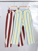 Colorful Striped Wide Leg Trousers Women Bohemian High Waist Multi-color Panelled Slim Straight Pants Lady Beachwear