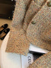 Vintage Tweed Jacket Women Elegant Cropped Coat Korean Long Sleeve Outerwear Fall Winter Ladies Single Breasted Chic Blazer
