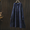 Japanese Vintage Mori Girl Floral Printed Knitted Sweater Pullover Dress Women Autumn O-Neck Long Sleeve Casual Loose Dresses