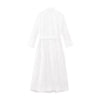 Elegant Embroidered White Dress Women Chic Lapel Long Sleeve High Waist Lace Up Maxi Dresses Female Hollow Out Vestidos