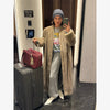 Women Thick Faux Fur Coat Lapel Hidden Button Loose Elegant Lady Outerwear Female Street Warm Commute Overcoat
