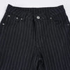 Fdey Stripe Slim Vintage Chic Jeans Zipper Pockets Low Waisted Button 90s Pants Streetwear All-match For Women