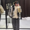 Street Faux Fur Panelled Women Short Coat Elegant O-neck Single Breasted Full Sleeve Female Outwear Winter Lady Jacket