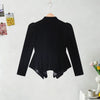 Elegant Black Women's Jacket Stand Collar Hollow Out Full Sleeve Waist-Closed Lady Coats Spring Chic Female Streetwear