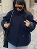 Women Grey Fur Splicing Woolen Coat Casual Belt Full Sleeve Lapel Loose Cardigan Outwear Lady Winter Highstreet Jacket