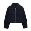 Women's Winter Tweed Jacket Women Coat Autumn Suede Demi-season Fleece Jackets for Women Zipper Coats Outerwear