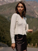 and Elegant Sweater Coat Autumn and Winter Design Sense Temperament Slim Short V-neck Women's Knitted Cardigan
