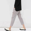 Pleated Basics Ankle-Length Pencil Pants Women Causal Sports Pants
