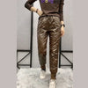 Autumn Winter Cotton Trousers Women's Snow Waterproof Warm Pants Winter Drawstring Thicken Casual Harem Pants