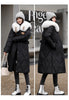 White Fur Collar Down Cotton Parkas Padded Coat Women Winter Long Over The Knee Waist Warm Thick Parkas Coat