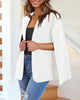 Spring and Autumn Leaderless Design Cape Suit Jacket Office Casual Loose Top Cape Collar Open Sleeve Cape Women's Jacket