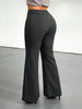 Women's Striped Trousers High Waist Flare Pants For Office Daily Wear All Season Slim Fit Bell-Bottom Formal Long Bottoms