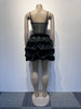 Women Mesh Diamonds Rhinestones Cake Style Big Swing Strap Bodycon Midi Dress Sexy Party Even Dresses Vestidos