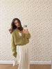 Lazy Style Wool Cardigan Women's Spring and Autumn Loose Round Neck Knitted Short Jacket Soft Long Sleeved Sweater