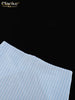 Loose Blue Stripe Women's 3 Pieces Set Elegant Long Sleeve Shirt + Corset With High Waist Wide Pants Set