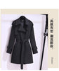 Women's Trench Coats Spring Autumn Mid-length Slim Outerwear Double-breasted Belt Long Sleeves Windbreaker