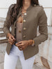 Casual O-neck Long Sleeve Jacket Outerwear Office Lady Spring Autumn Elegant Solid Blazer Coat For Women Female Top