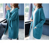 Knitted Shirt Casual Long Sleeve Loose Medium Length Outwear Sweater Coat Women Autumn Knitwears Cardigan Mujer