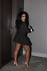 Women Pleated Mini Skirts Suit and Shirt Patchwork Long Sleeve Blazer Matching 2 Two Piece Set Outfits