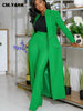 Women's Set Full Sleeve X-Long Blazer Coat+ Long Pant Suit Spring Streetwear Two 2 Piece Set Africa OL Work Outfits