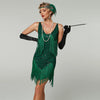 1920s Flapper Roaring Plus Size 20s Great Lady MIni Short Dress Gatsby Fringed Sequin Beaded Lady Mini Tassels Dress