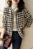 Elegant Weave Plaid Women Tweed Blazer Autumn Winter Women's Jacket Pocket Office Ladies Suit Coats Long Sleeve Mujer Clothes