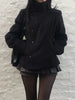 Street autumn/winter solid color women's turtleneck coat Y2K hip-hop retro Harajuku cute casual versatile women tops