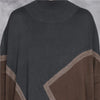 Woman Autumn Mock Neck Loose Long Sleeves Dress Chinese Style Contrast Batwing Sleeve Casual Dress