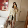 Women's Tassel Hem Vintage Tops Long Sleeved Single Breasted Button Out Stand Up Collar Coat Autumn Bohemian Street Daily Outfit