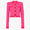 High Street Designer Jacket Women's Lion Buttons Monogram Geometric Jacquard Knitted Sweater Cardigan