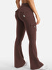 Essential Women's Fitness Pants: High-Waisted Flared Workout Pants with Pockets, Shaping and Tummy-Control Fitness Pants