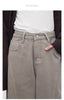 Korean Women Jeans Solid Loose Casual Retro High Waist Wide Legs Denim Pants Ladies Trousers Spring Autumn