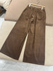 Women's high-waisted casual corduroy straight-leg wide-leg pants