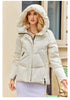Winter Down Jacket Women Short Classic zipper Design Pocket Stand Collar Hooded Slim Coat Women Parkas 83319
