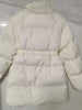 Temperament Cotton Coat Women Winter Warm Solid Color V-neck Gathered Waist Jacket Coats Parkas with Belt