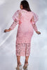 Women Plus Size Formal Dress Pink Lace Puff Sleeve See-Through Midi Dress Elegant Sweet Wedding Guest Cocktail Bodycon Dresses